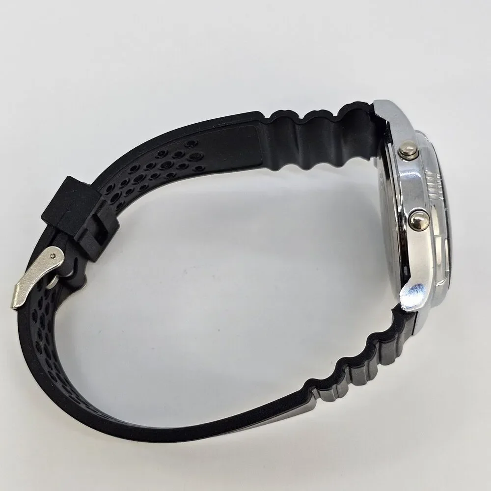 Men's‎ Digital Watch 38MM Black Plastic Band Straps New Battery